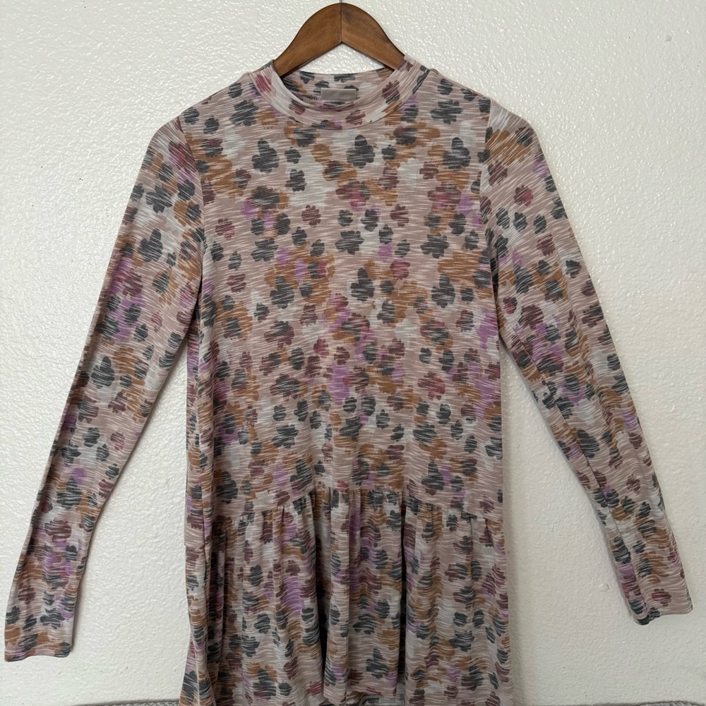LOGO lori Multicolor Patterned Women's Top size xxs Long Slevee